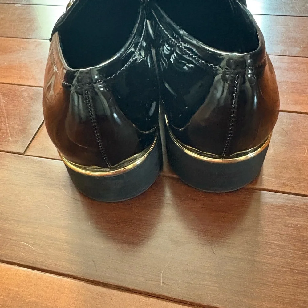 French Connection Black Loafers with Gold Detail - Picture 5 of 7